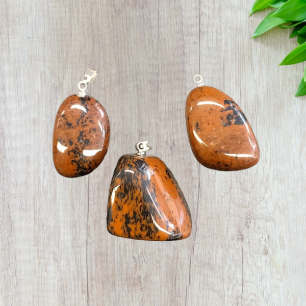 Mahonie obsidiaan edelsteen hanger
