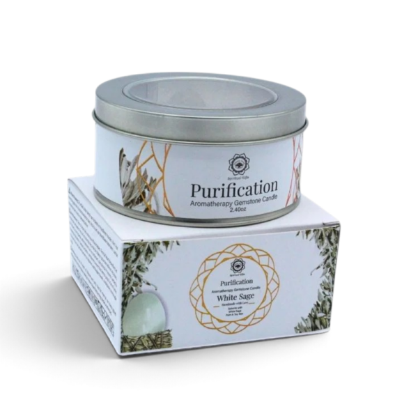 Edelsteen Kaars - White Sage - Purification